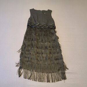 Vintage Brioche California Black Flapper Dress Tassels And Sequin Size 7/8